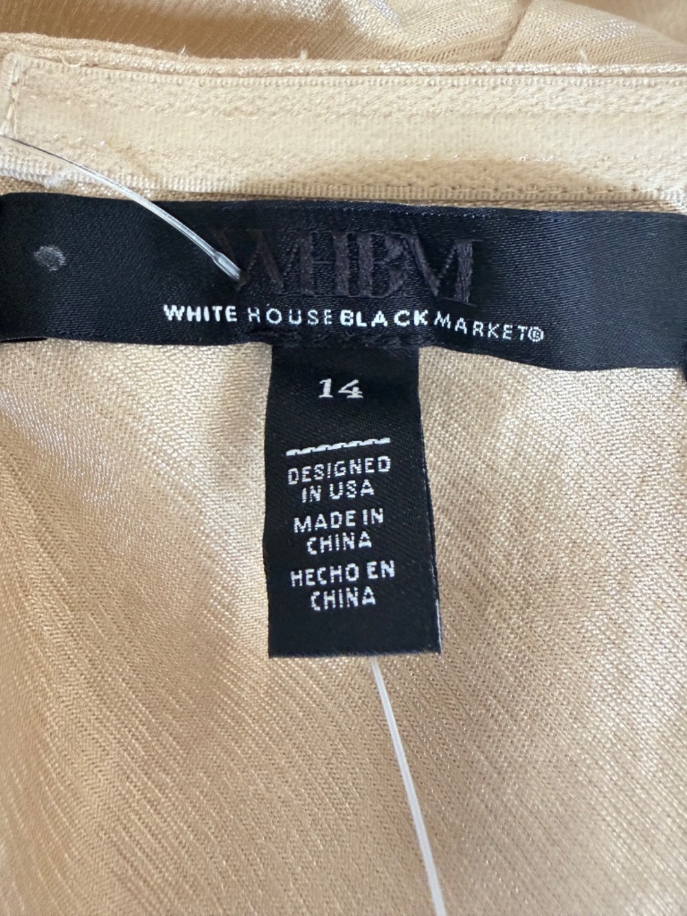 WHBM Champagne Gold Wide Leg Halter Jumpsuit wFront Pockets Cocktail Coquette - Picture 16 of 16